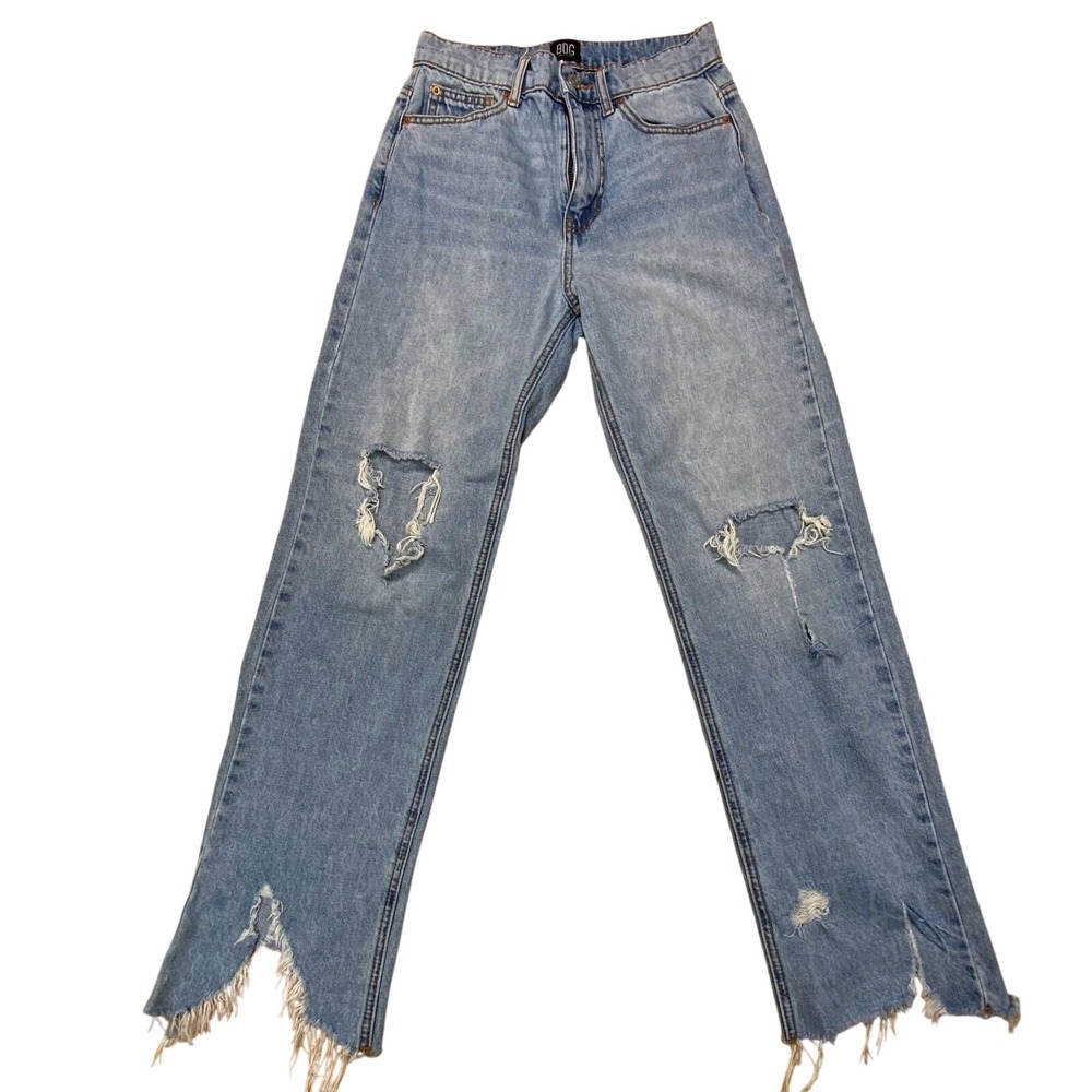 BDG Cowboy Jeans Womens 26 High Waisted Straight Leg Frayed Hem Denim